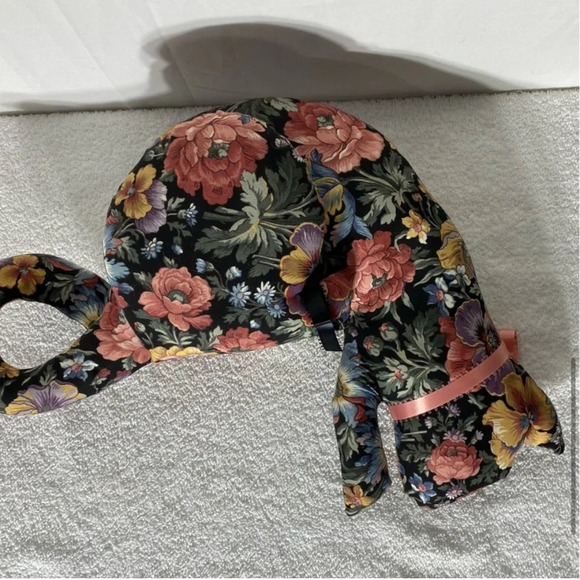 Vintage Handmade Floral Stuffed Perched  Cat Decor Kitty Cat - Picture 8 of 13
